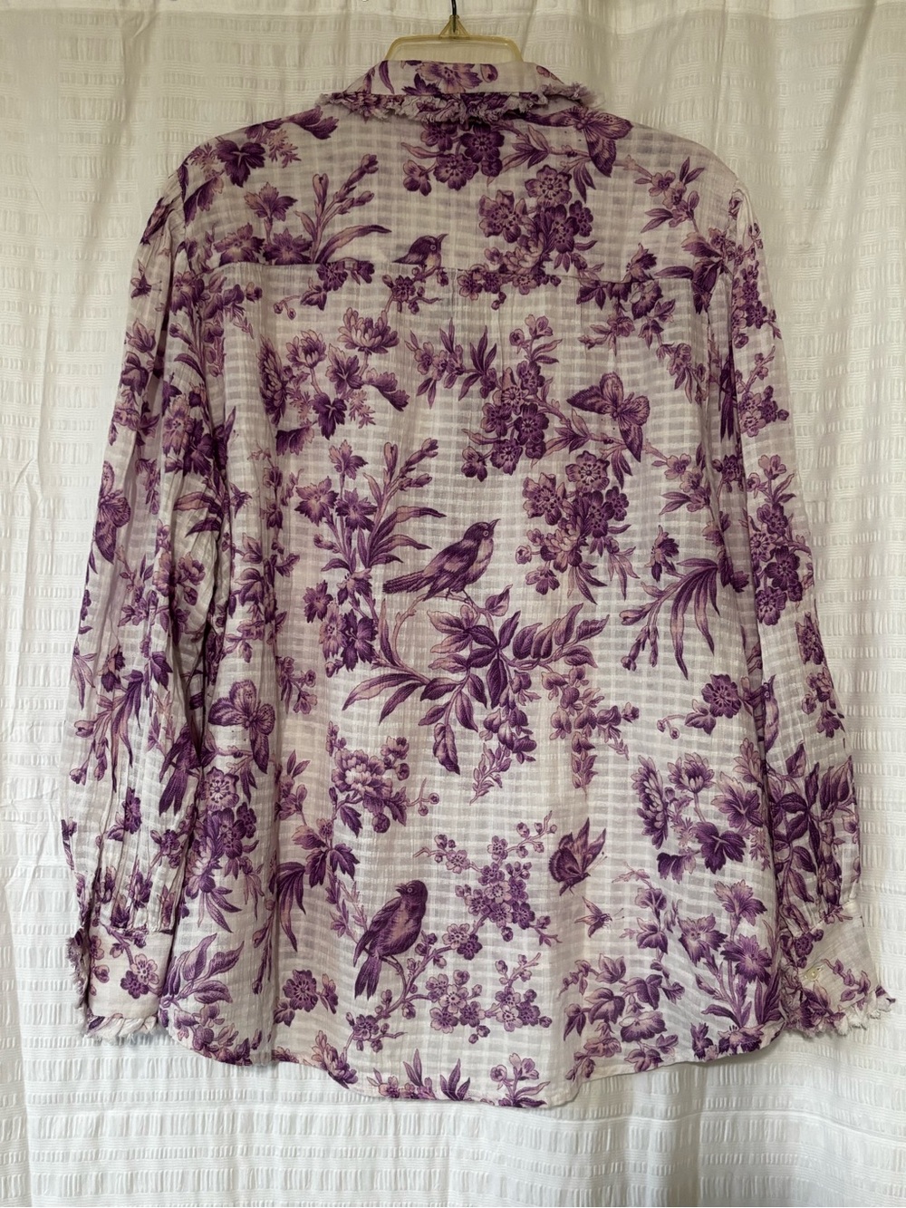 Sundance Lavender Purple & White Floral Gauzy Cotton Top, size XXL - Picture 12 of 13